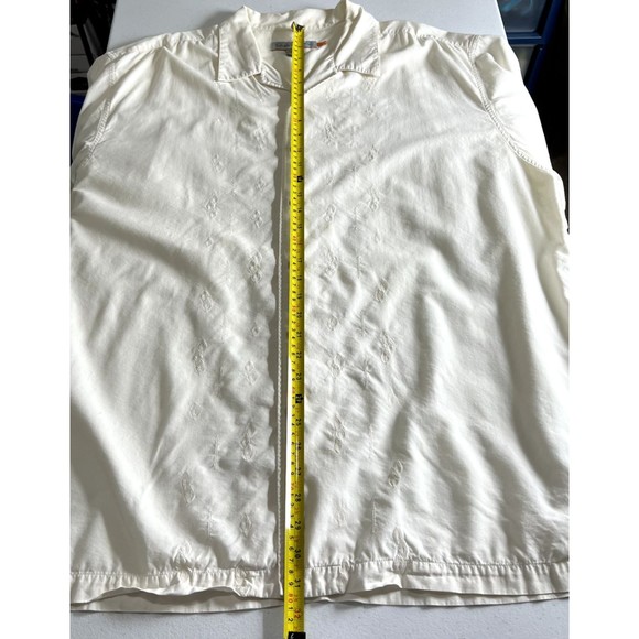 QuikSilver Edition Comfort Fit Men Sz XXL/TTG Color Beige Button Up Embroidered - Picture 13 of 16